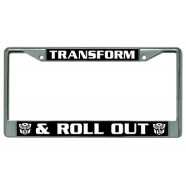 LPO3045 6 x 12 in. Transform & Roll Out Chrome License Plate Frame