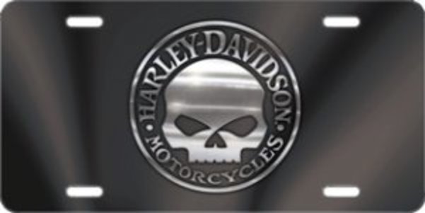 C2026 6 x 12 in. Harley-Davidson Willie G Black Laser Plate