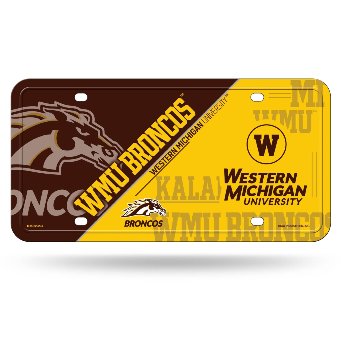 MTG220204 6 x 12 in. Western Michigan Broncos Metal License Plate