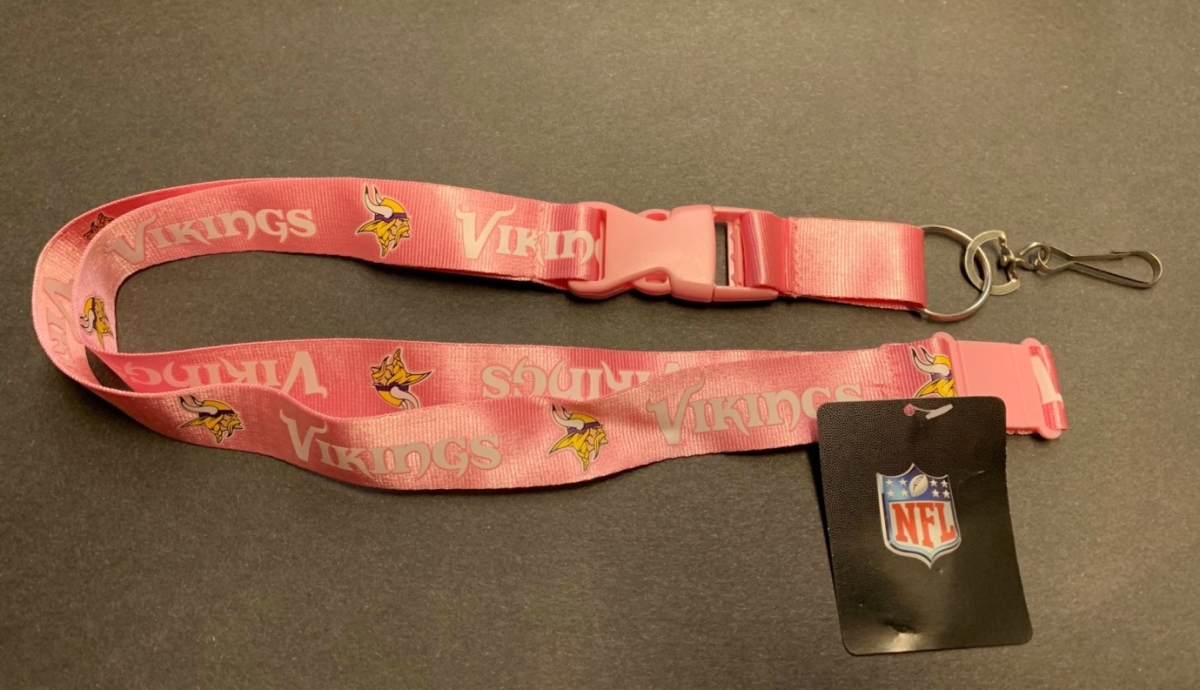 PSGLS0458092 Minnesota Vikings Pink Lanyard with Safety Latch