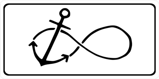 LPO1757 Anchor with Infinity Symbol Photo License Plate
