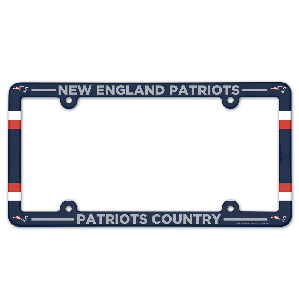 WC91368018 England Patriots Full Color Plastic License Plate Frame