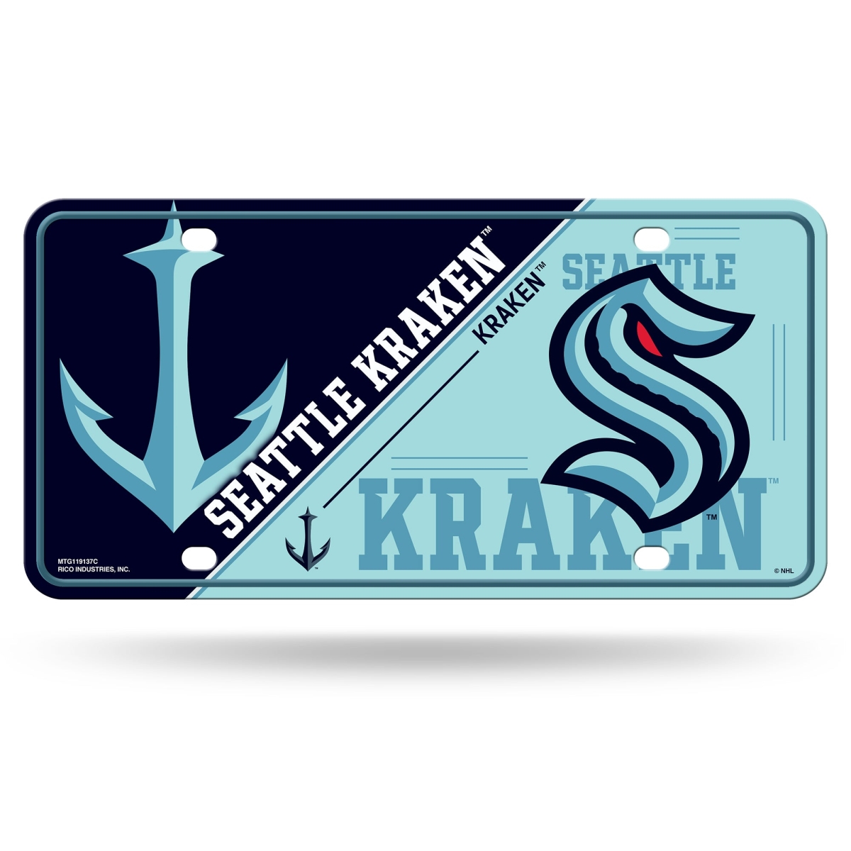 MTG119137C 6 x 12 in. Seattle Kraken Metal License Plate