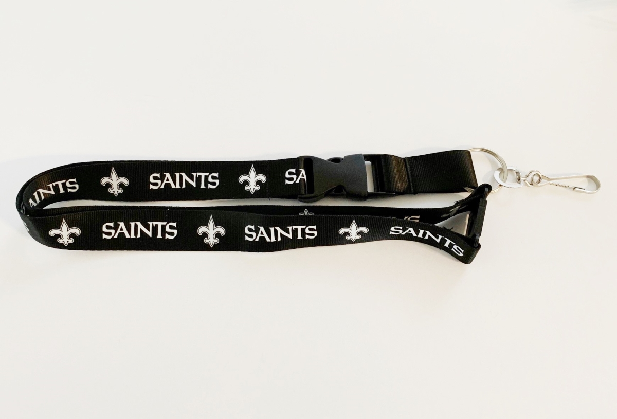 PSGLS0458140 Orleans Saints Blackout Lanyard with Safety Latch