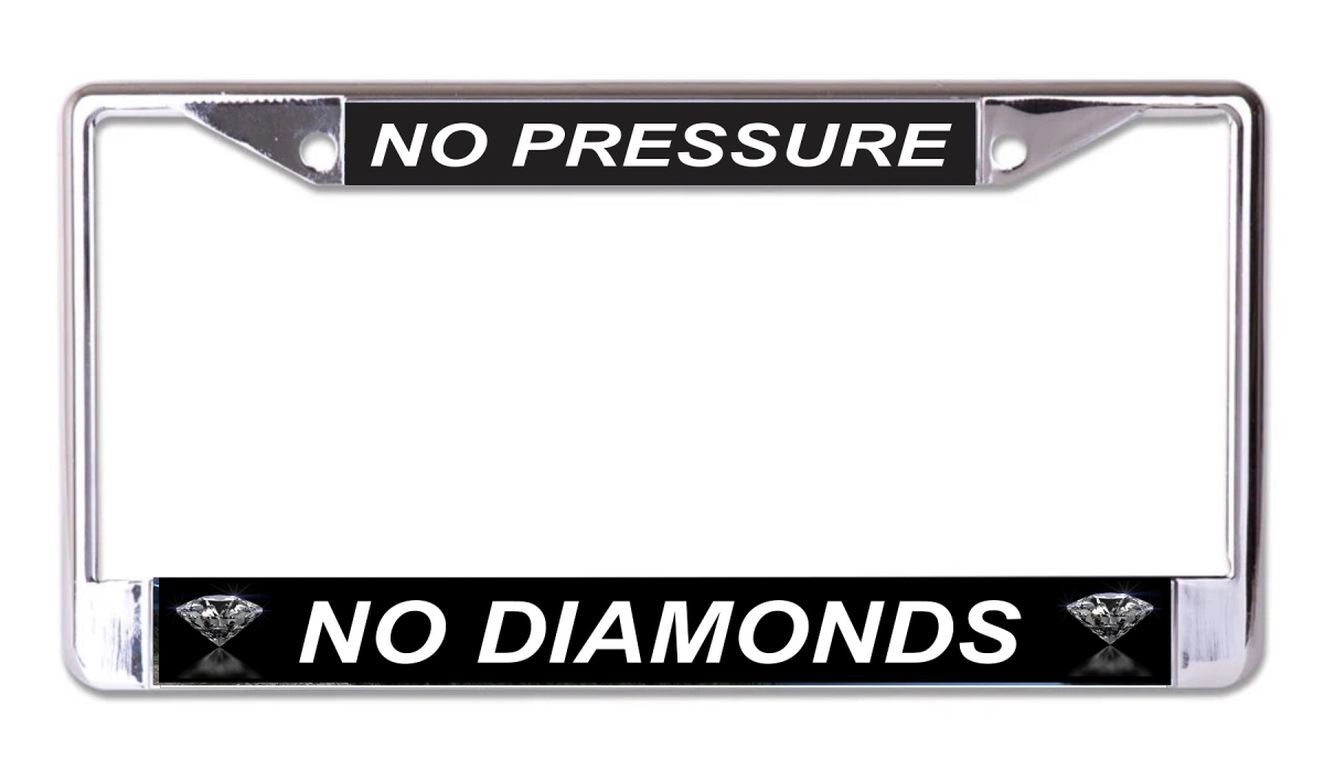 LPO7567 6 x 12 in. No Pressure No Diamonds Chrome License Plate Frame