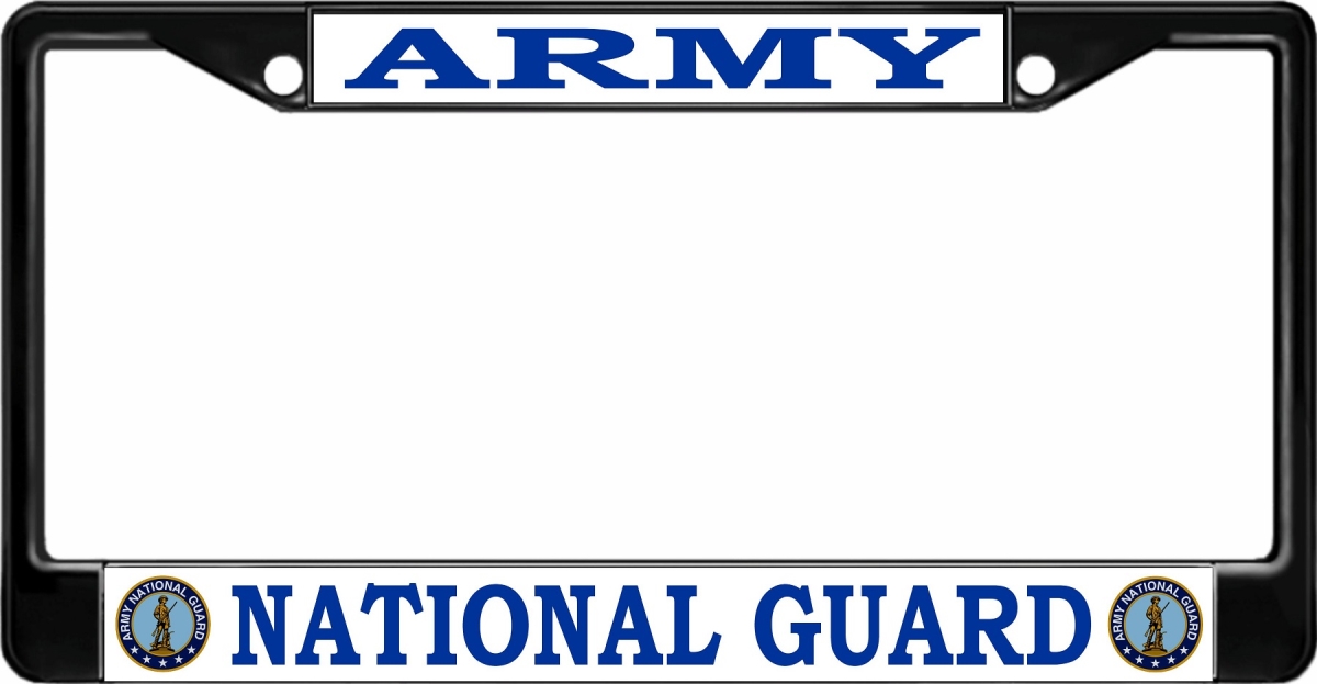 LPO2206B 6 x 12 in. Army National Guard Black License Plate Frame