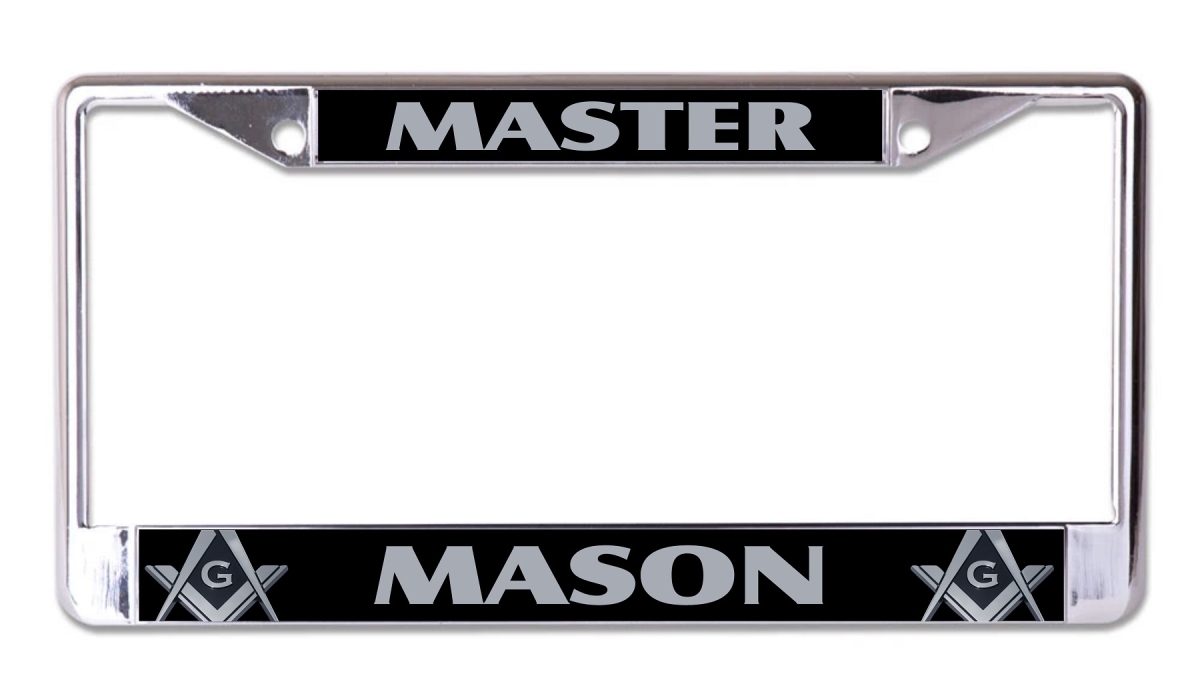 6 x 12 in. Master Mason Chrome License Plate Frame