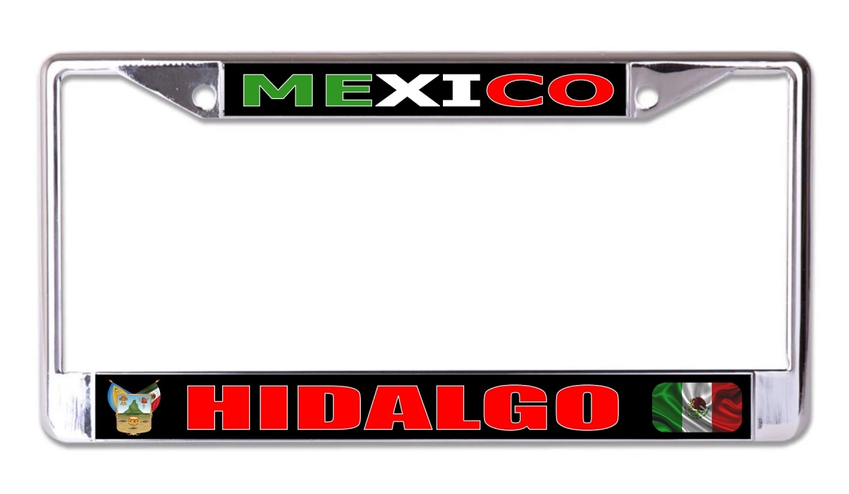 LPO8198 6 x 12 in. Mexico Hidalgo Chrome License Plate Frame