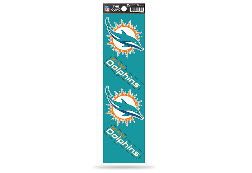 QAD1101 2.5 in. Miami Dolphins Quad Decal Set