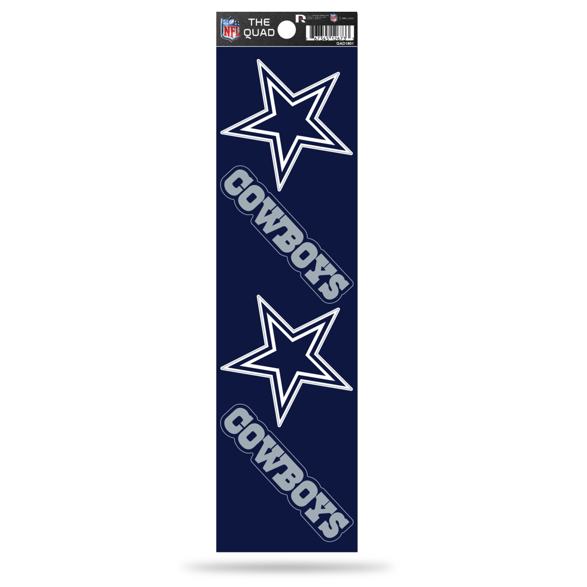 QAD1801 2.5 in. Dallas Cowboys Quad Decal Set