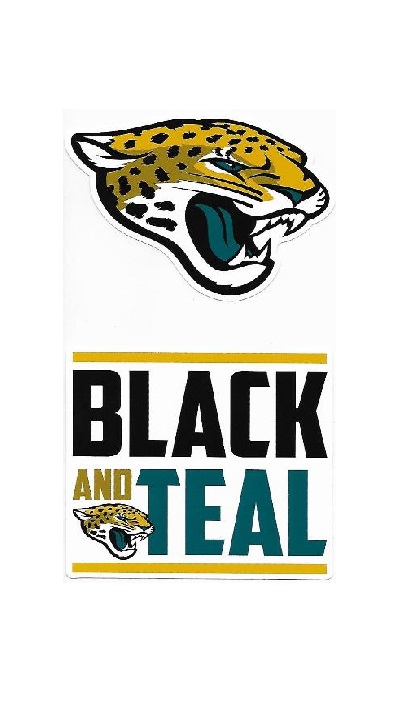 Picture of 212 Main DSS0901 3.5 in. Jacksonville Jaguars Double Up Die Cut Vinyl Stickers