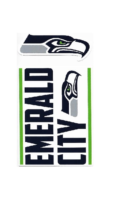 DSS2901 3.5 in. Seattle Seahawks Double Up Die Cut Vinyl Stickers