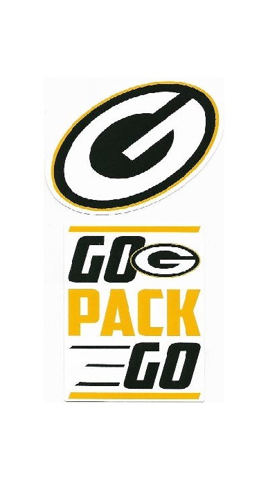 DSS3301 3.5 in. Green Bay Packers Double Up Die Cut Vinyl Stickers