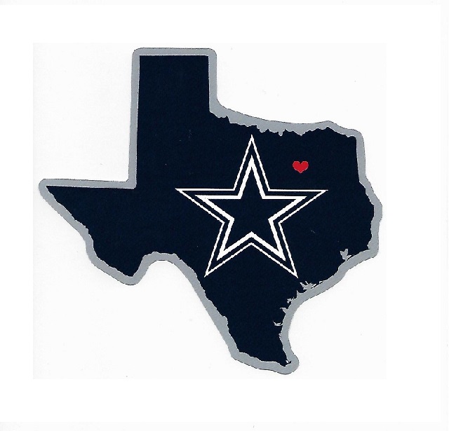 HSS1801 5 x 5 in. Dallas Cowboys Home State Vinyl Sticker