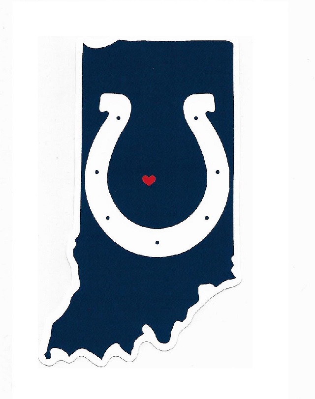 HSS2601 5 x 5 in. Indianapolis Colts Home State Vinyl Sticker