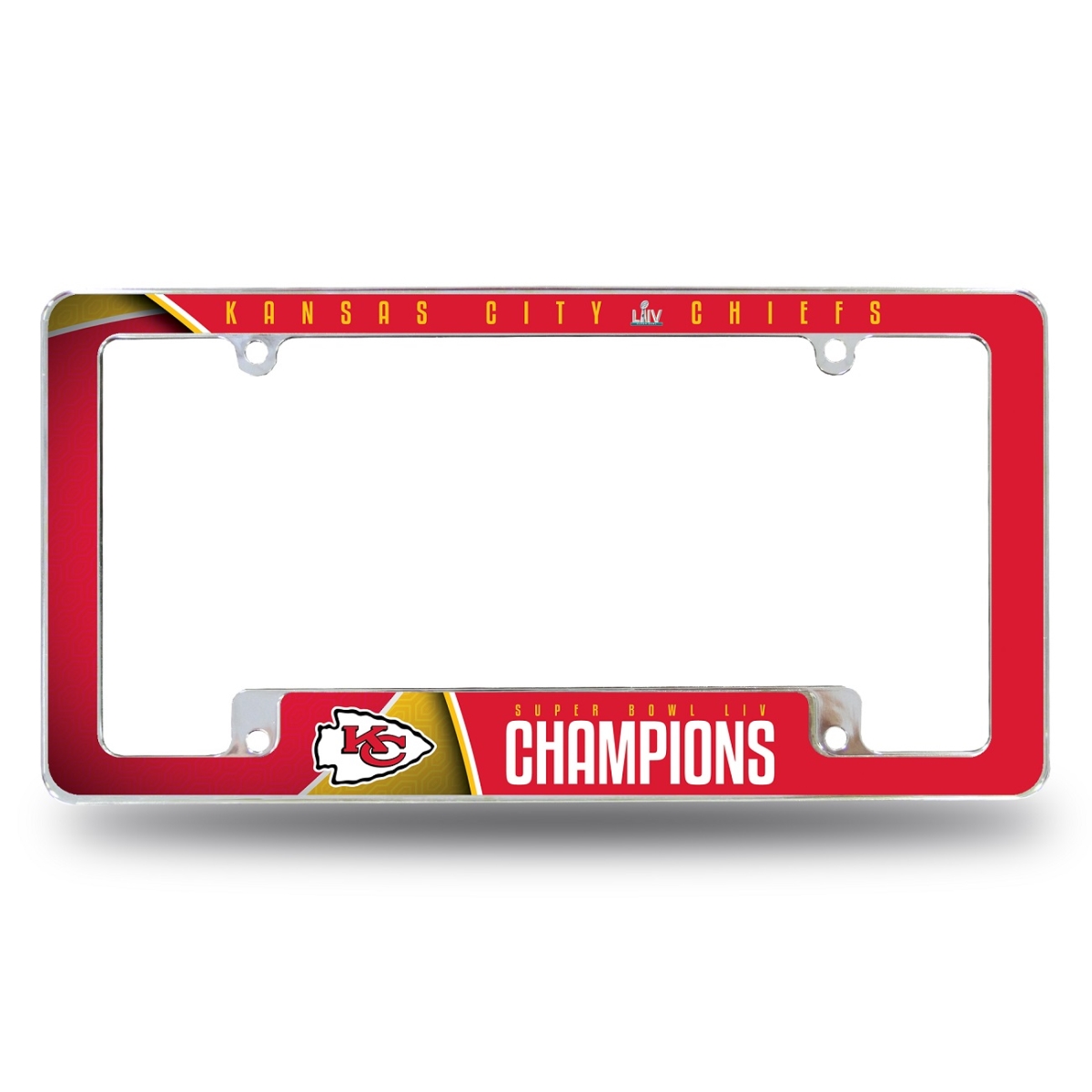 Picture of 212 Main AFC27SB20 Kansas City Chiefs Super Bowl Champs All Over Chrome License Plate Frame