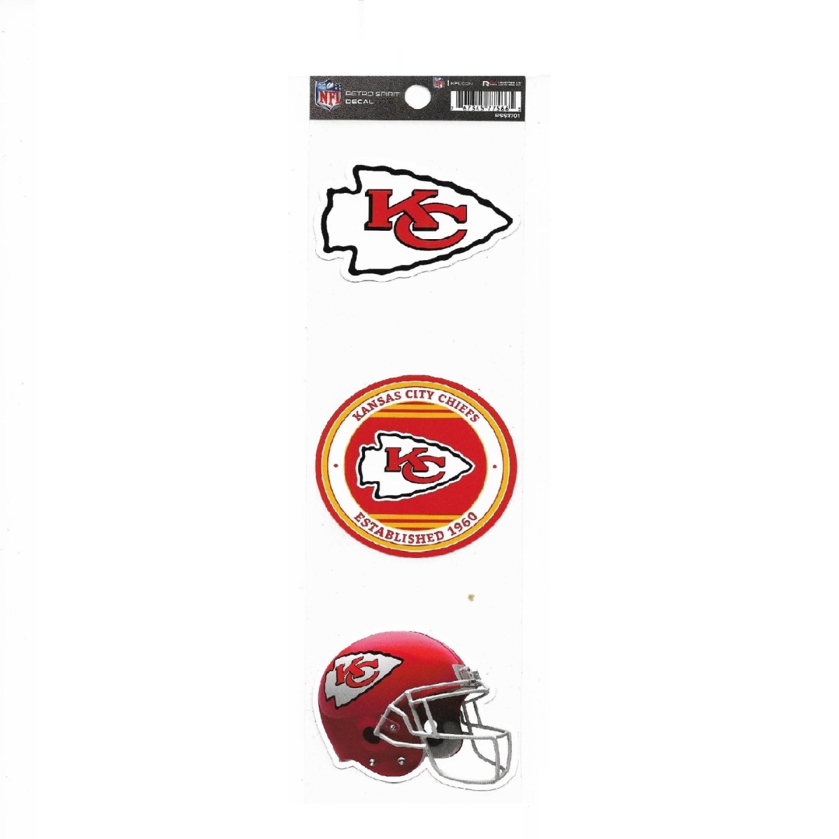 RSS2701 3 in. Kansas City Chiefs Retro Spirit Decals