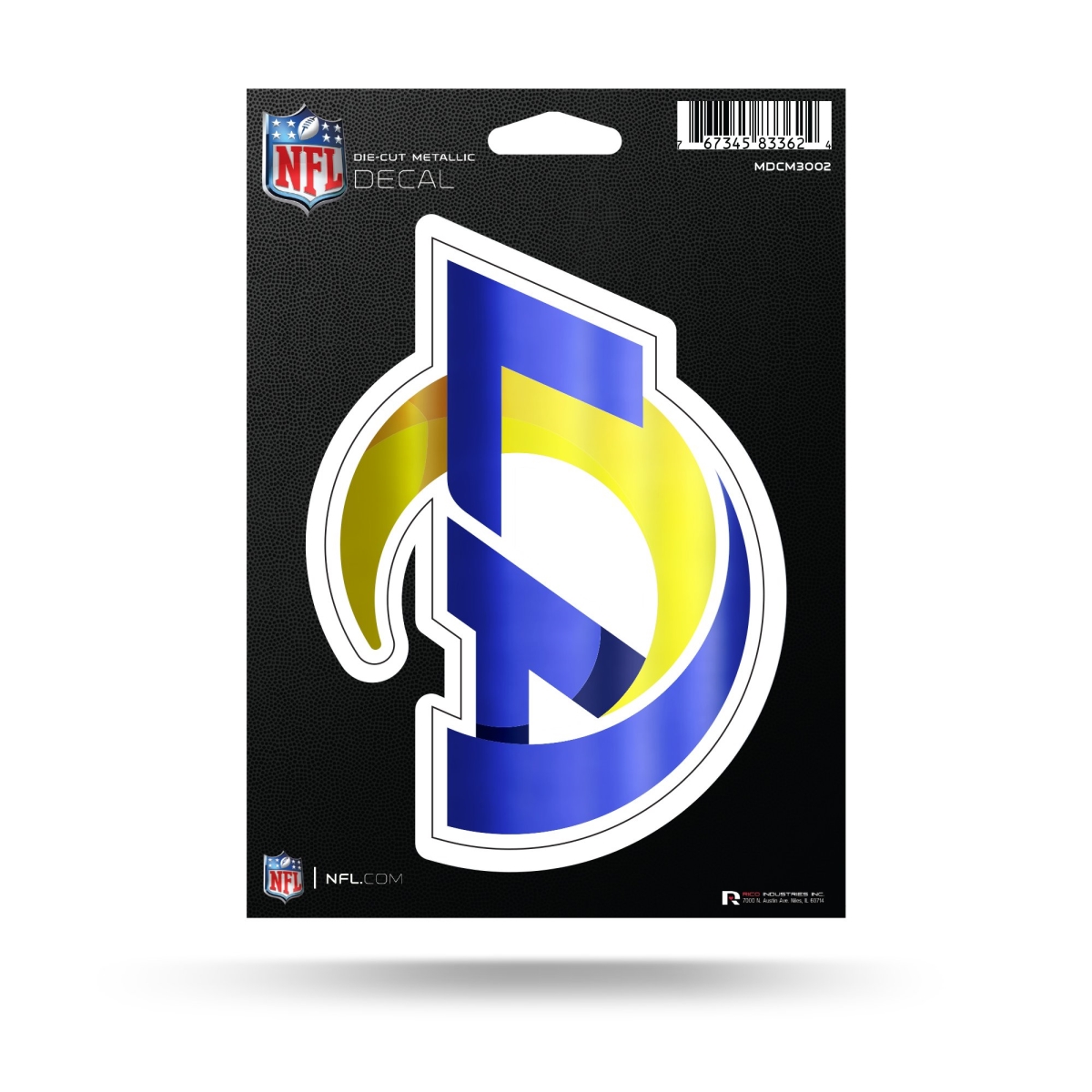 MDCM3002 6 x 4 in. Los Angeles Rams Die Cut Metallic Sticker