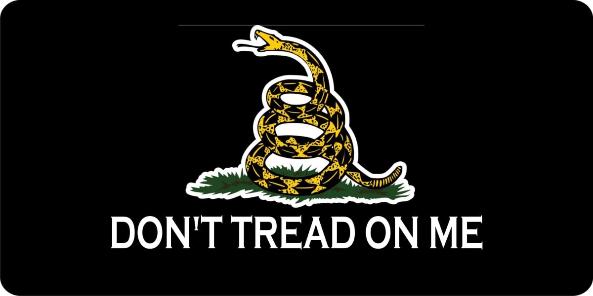 LPO1473 Dont Tread on Me Black Photo License Plate