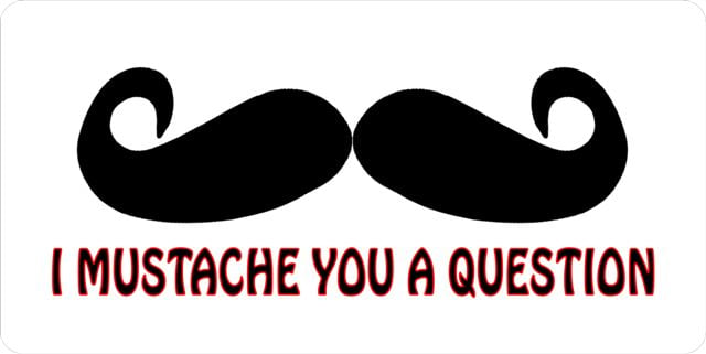 LPO654 I Mustache You a Question Photo License Plate