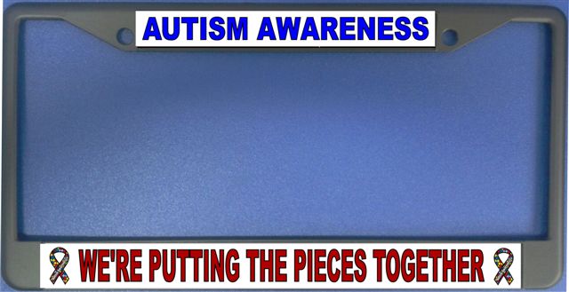 LPO1131 Autism Awareness License Frame Free Screw Caps with this Frame