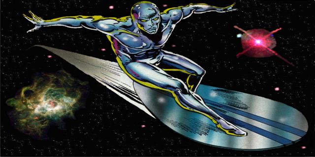 Silver Surfer License Plate - Galaxy Background - 6 x 12 in. - Weatherproof