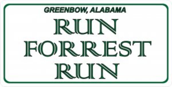 LPO2081 6 x 12 in. Run Forrest Run Photo License Plate