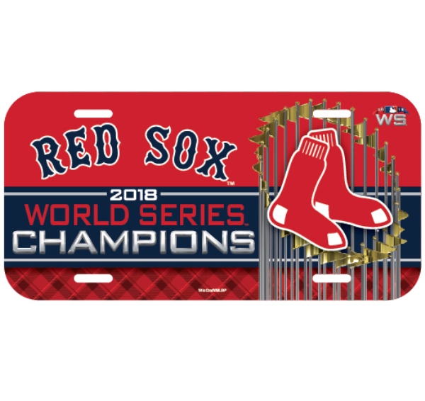 WC06674103 6 x 12 in. Boston Red Sox World Series Champs 2018 Plastic License Plate