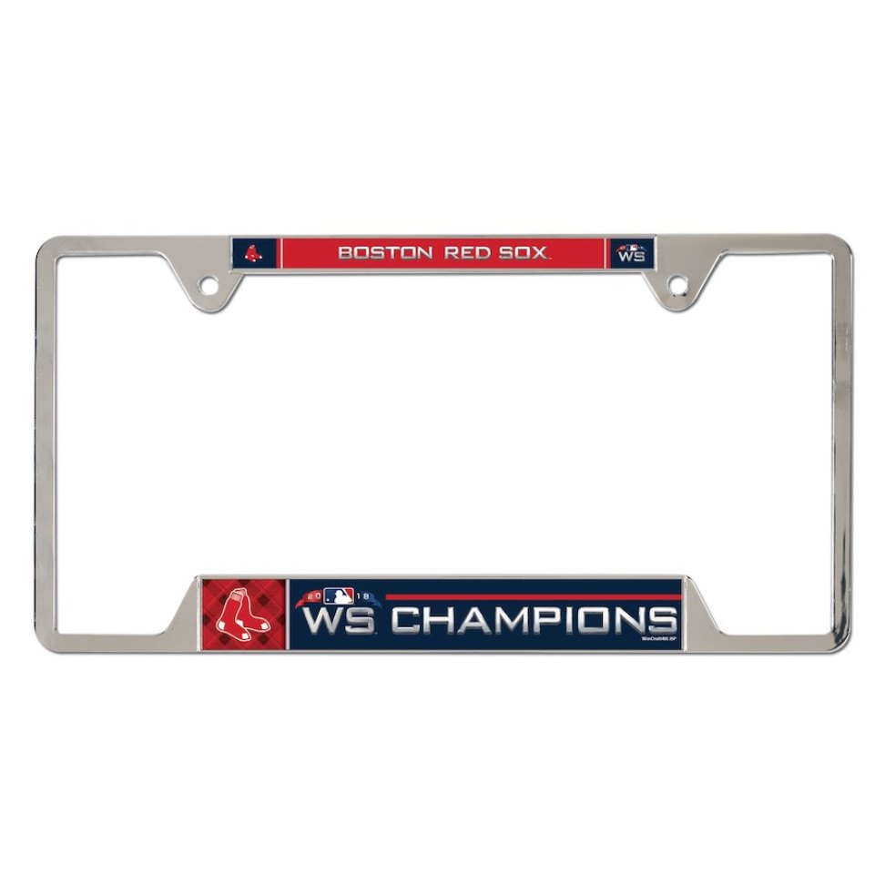WC06676103 6 x 12 in. Boston Red Sox World Series Champs 2018 Metal License Plate Frame