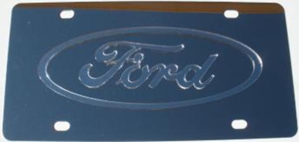 FRDSVSS 6 x 12 in. Ford Silver Logo Stainless Steel License Plate