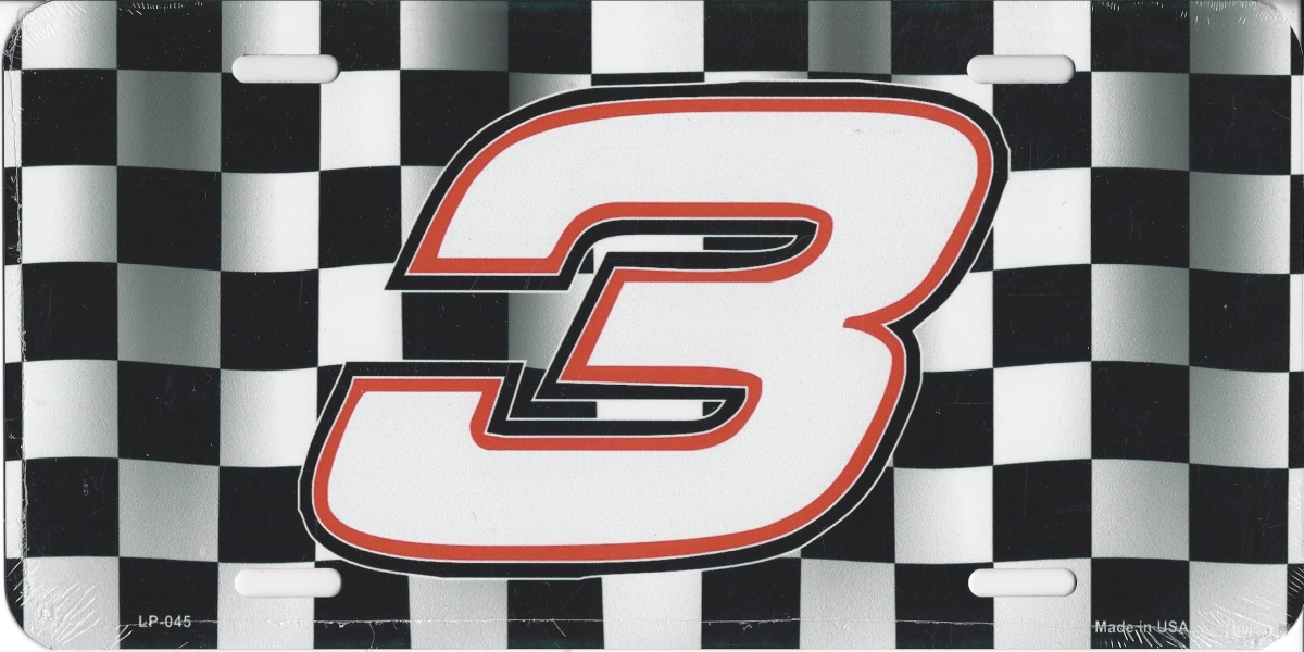 LP-045 6 x 12 in. No.3 Racing License Plate