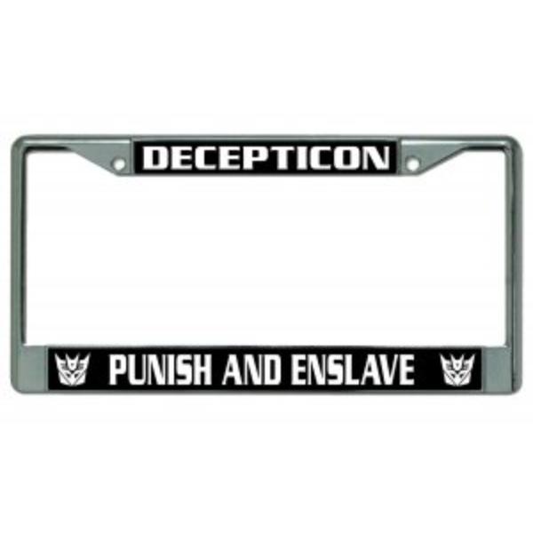LPO3044 6 x 12 in. Decepticon Punish & Enslave Chrome License Plate Frame