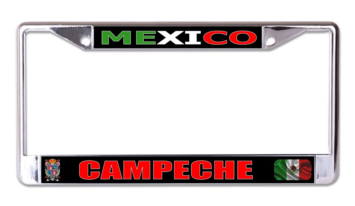 LPO8189 6 x 12 in. Mexico Campeche Chrome License Plate Frame