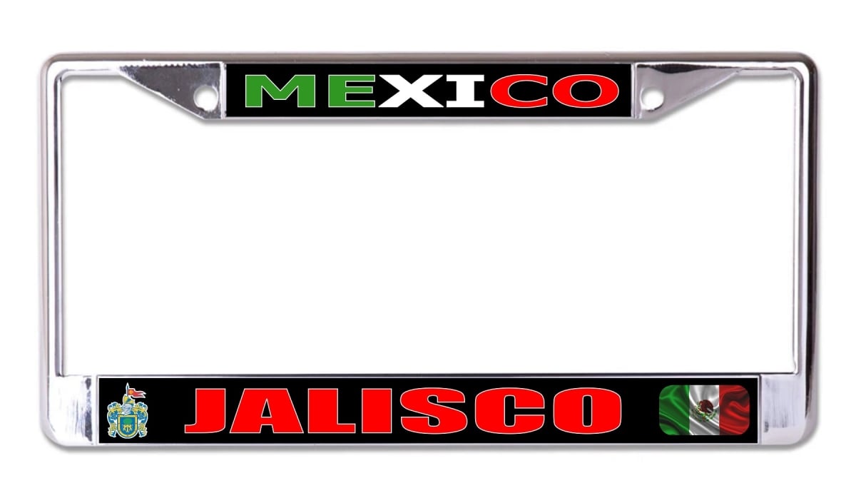LPO8199 6 x 12 in. Mexico Jalisco Chrome License Plate Frame