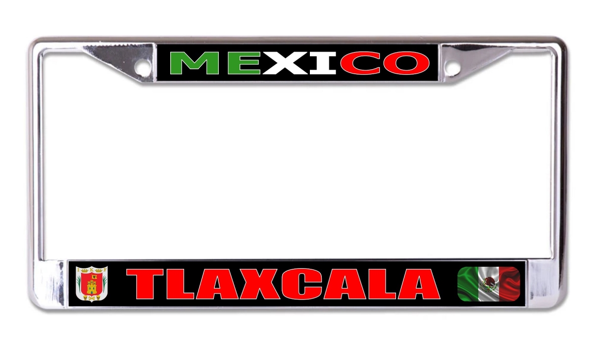 LPO8213 6 x 12 in. Mexico Tlaxcala Chrome License Plate Frame