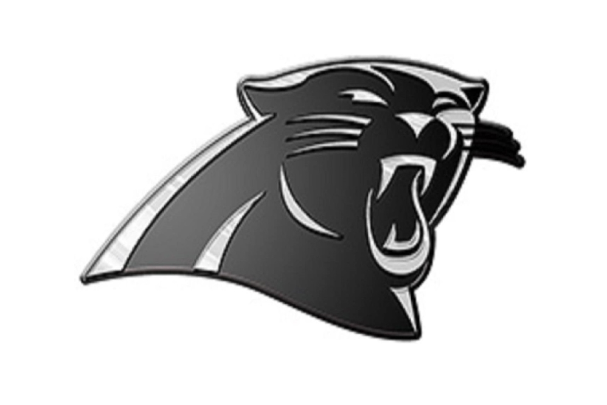 Picture of 212 Main AEM0801 3 x 3 in. Carolina Panthers Antique Nickel Auto Emblem