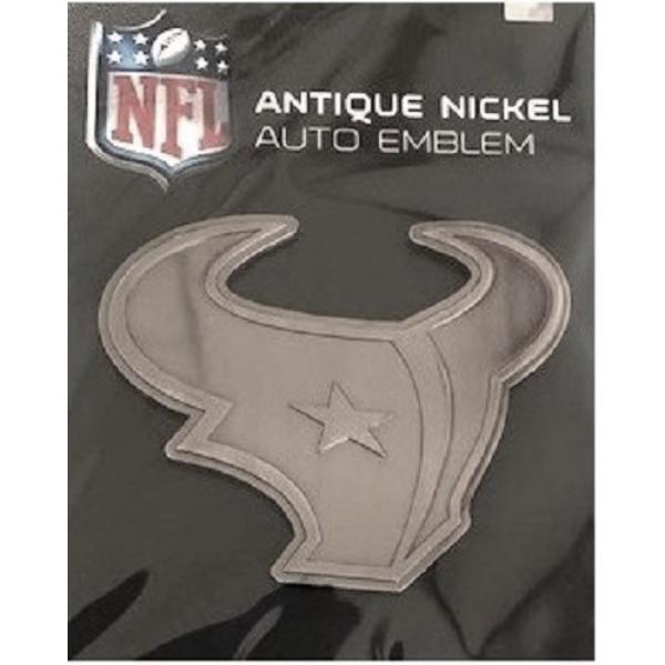 Picture of 212 Main AEM0601 3 x 3 in. Houston Texans Antique Nickel Auto Emblem