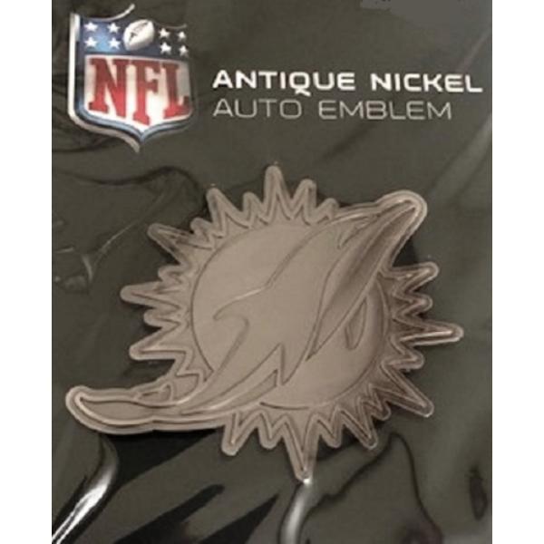 Picture of 212 Main AEM1101 3 x 3 in. Miami Dolphins Antique Nickel Auto Emblem