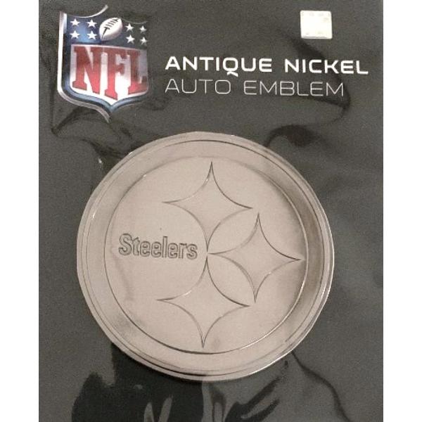 Picture of 212 Main AEM2301 3 x 3 in. Pittsburgh Steelers Antique Nickel Auto Emblem