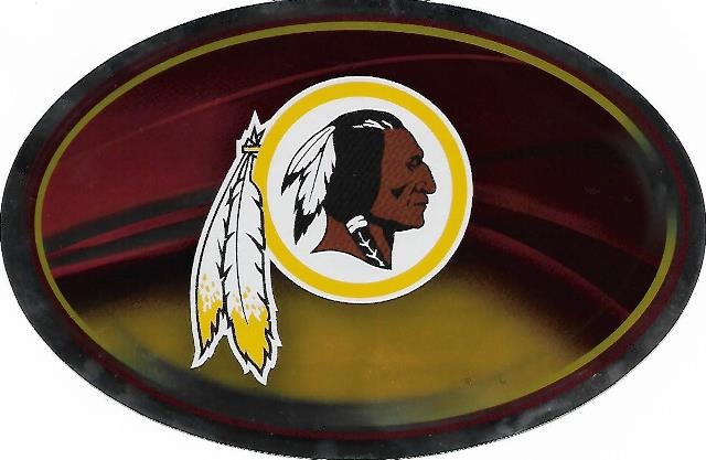 OVM1001 6 x 4 in. Washington Redskins Chrome Die Cut Oval Decal