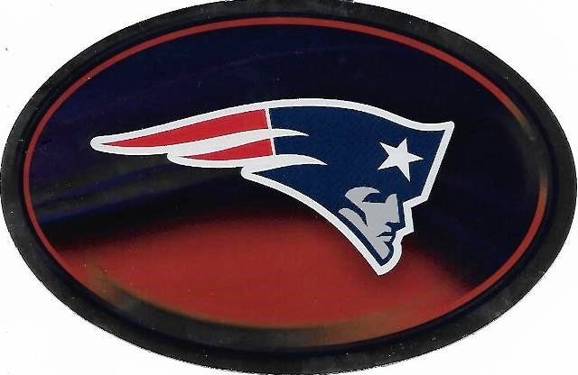 OVM1501 6 x 4 in. England Patriots Chrome Die Cut Oval Decal