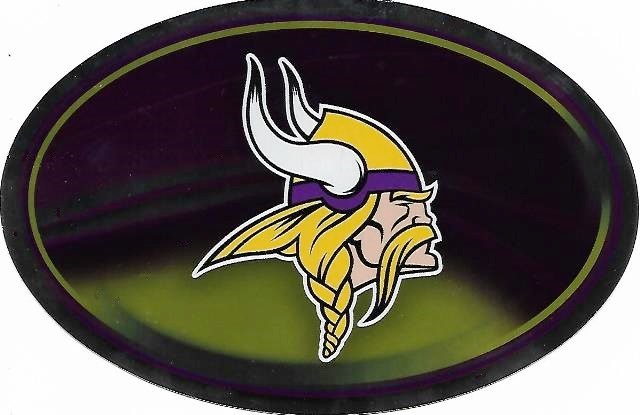OVM3101 6 x 4 in. Minnesota Vikings Chrome Die Cut Oval Decal