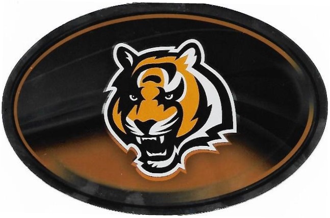 OVM3201 6 x 4 in. Cincinnati Bengals Chrome Die Cut Oval Decal
