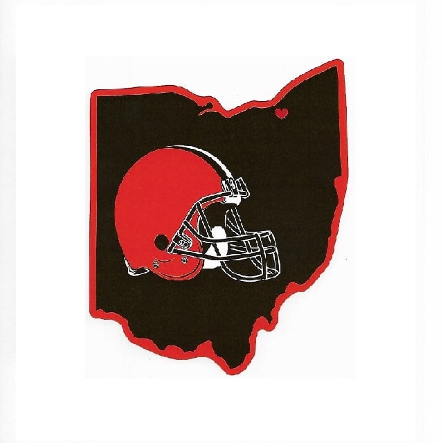 HSS2801 5 x 5 in. Cleveland Browns Home State Vinyl Sticker