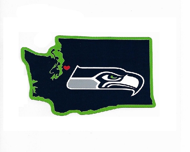 HSS2901 5 x 5 in. Seattle Seahawks Home State Vinyl Sticker