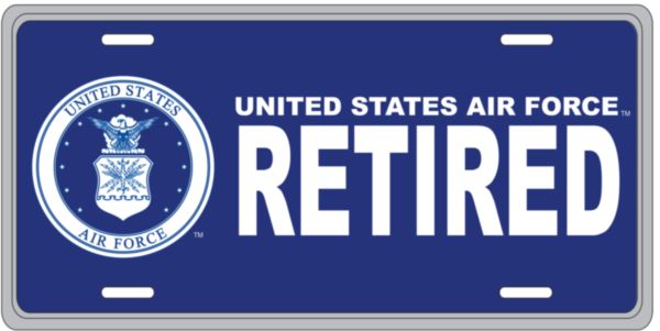 LAF19-2 6 x 12 in. U.S. Air Force Retired License Plate