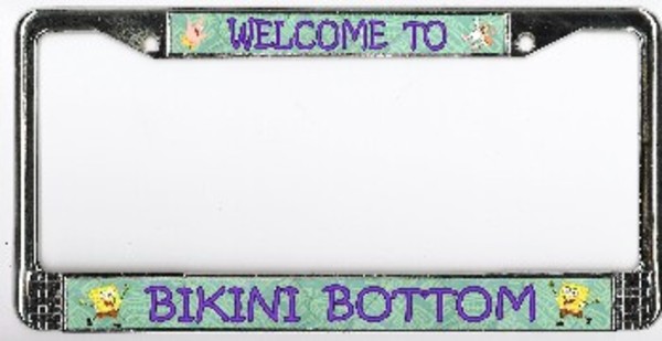 Picture of 212 Main 038-1014-00 Welcome to Bikini Bottom Photo License Plate Frame - Free Screw Caps Included