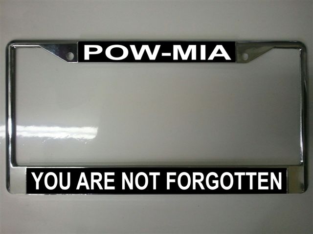 LPO467 POW-MIA License Plate Frame Free Screw Caps with this Frame