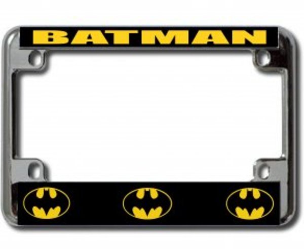 LPO2592 Batman Chrome Motorcycle License Plate Frame