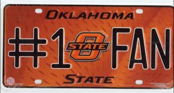 MTF230001P 6 x 12 in. Oklahoma State No.1 Fan License Plate